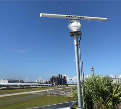BVLOS Surveillance systems working with a clear blue sky and industrial refinery in the background